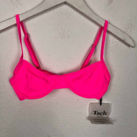 Tach Luna hot pink bikini swim bustier top - Picture 2 of 6